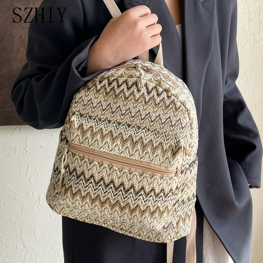 Colorful Grass Woven Backpack  - Interior Design Women recensione e prezzo